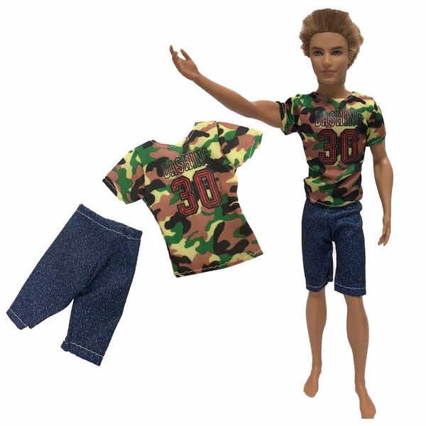 NK 2 PCS Prince Doll Clothes Army Army Uniform Daily Wear tenue pour Barbie Boy Male pour Ken Doll Accessoires Baby Toys