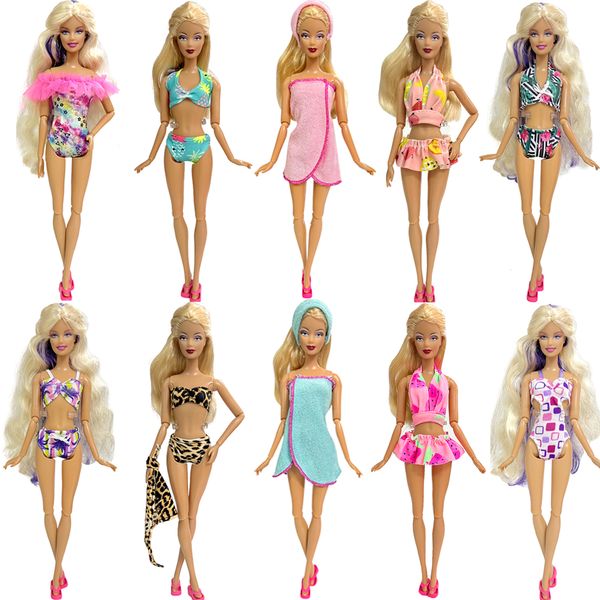NK Oficial Nuevo 1/6 Doll Summer Swimwear Bassbate Cool Batrobe Wear Beach Sports Bikini Ropa para accesorios de muñecas de Barbie JJ JJ