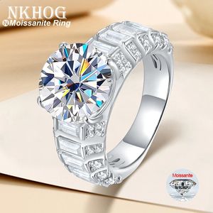 NKHOG – bague plaquée argent 925, 3 Options, or 18 carats, gros diamant scintillant, bijoux cadeaux pour femmes avec certificat GRA 240125