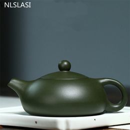 NLSLASI théière chinoise Yixing filtre en argile violette théières xishi beauté bouilloire minerai brut vert service à thé fait main 200 ml 210813