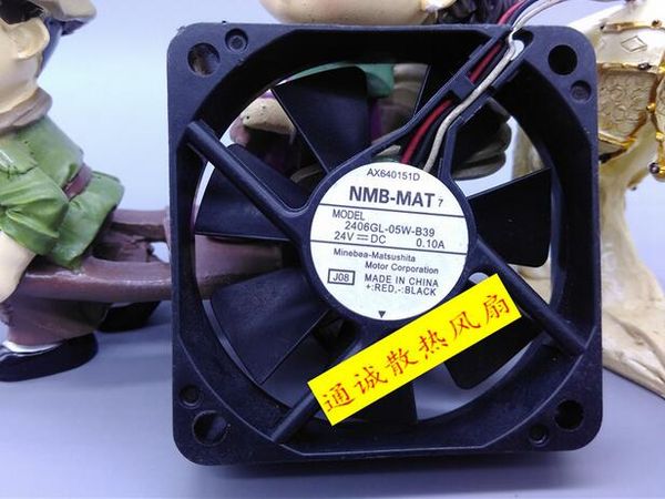 NMB-MAT 2406GL-05W-B39 24V 0.10A 6015 6cm ventilateur silencieux inverseur 3 fils