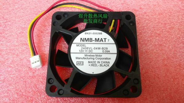 NMB-MAT 6015 DC12V 0.09A 60*60*15MM 2406VL-04W-B29 ventilateur de refroidissement axial 3 fils 6CM
