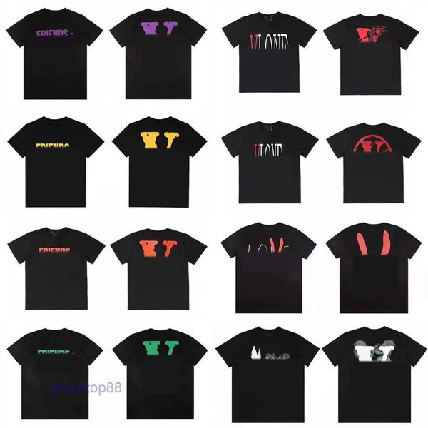 Nnen Camisetas para hombre Hip Hop Algodón Diseñador Camisetas para hombres Mujeres Off White V Camisa de gran tamaño Manga corta Cara sonriente Tendencia Moda Estampado Sudor Camiseta Cuello redondo Vintage a