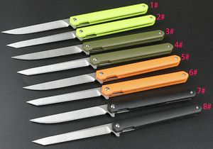 EDC Pocket Flipper Couteau Pliant 440C Satin Tanto/Drop Point Blade ABS Poignée Roulement À Billes Couteaux À Ouverture Rapide