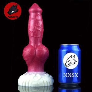 NNSX Godes de chien à gros noeud avec ventouse Prise de pénis animal sanglant pour joueur avancé Fantasy Anal Sex Toys Produits érotiques 240130