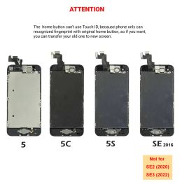 Affichage n ° 1 pour l'iPhone 5 5S 5C SE 2016 Écran LCD Tactile Numérozard Assemblage Remplacement de la caméra frontale Installée Bouton Home + Tools