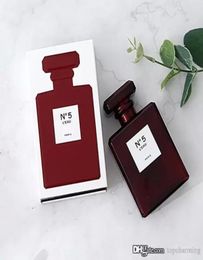 No 5 LEau Red Edition 100 ml Parfum élégant pour femme EDP Floral Aldéhyde Rose Arôme Bouteille en verre rouge longue durée 5482672