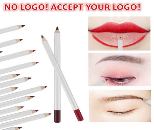 No Brand Crayons à lèvres blancs Pigments longue durée Mat Liplinner Crayon à sourcils imperméable eye-liner Outil de maquillage vous acceptez logo1153610