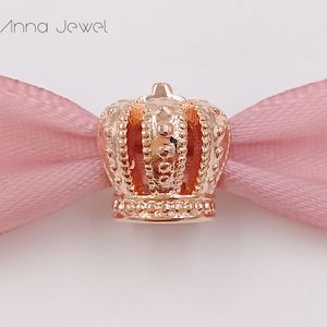 No Color Fade Off Solid Rose Gold Rose Royal Crown Pandora Charms voor Armbanden DIY Jewlery Making Losse Kralen Zilveren Sieraden Groothandel 780930