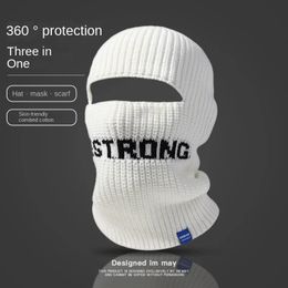 Sin gorro de cornisa, pasamontañas, protector de cabeza de punto blanco y negro, gorro para la cara, cubierta para la cabeza de invierno para hombre, máscara de esquí cálida para hombre 240103