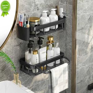 Geen boren badkamer planken douche opberghouder rek shampoo handdoekplank keuken opberg mand badkamer accessoires