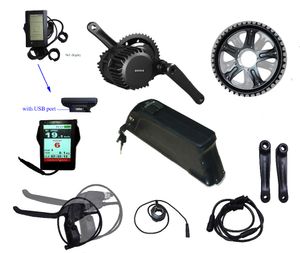 Geen EU-belasting! BAFANG / BBS02 48v750w 8Fun Mid Crank Electric Bike Engine Kits EBike Kit + Lithium 48V 12Ah batterij Dolphin Pack