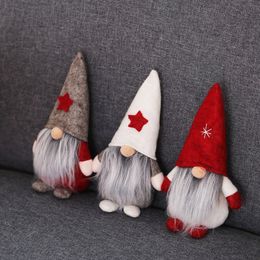 Geen gezicht Christmas Santa Plush Doll Handmade Scandinavian Elf Dwarf Decoration Home Christmas Decoration Gift Will en Sandy New