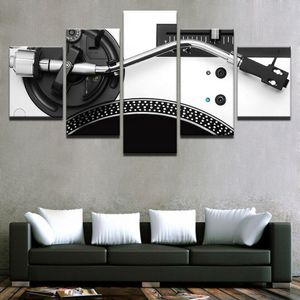 Sans cadre musique DJ boîte de nuit platine 5 pièces décor mural maison toile photo Art HD impression peinture sur toile pour salon