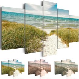 Toile imprimée avec paysage de plage et prairie, sans cadre, peinture artistique moderne, Design de mode pour la décoration de la maison, choisissez la couleur Si225u