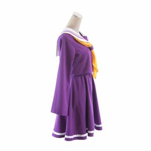 No Game No Life Cosplay Shiro Kostuum Halloween Vrouwen Kleding CARAVAND Jurk Pruiken Sailor Pak Japans Schooluniform Y0913