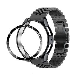 Bracelet sans espaces pour Galaxy Watch 4 5 44mm 40mm, Bracelet en métal classique 42mm 46mm, anneau de lunette 240104