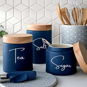 Pas de pots 8 pièces organisation de cuisine bidon pot étiquettes autocollant décalcomanie thé café sucre cuisson sel vinyle décalcomanie décor