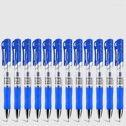 Ensemble de stylos à Gel rétractables bleus, 0.5mm, sans Logo, 5 pièces, stylo à bille à encre noire pour écriture, recharges, accessoires de bureau, papeterie scolaire
