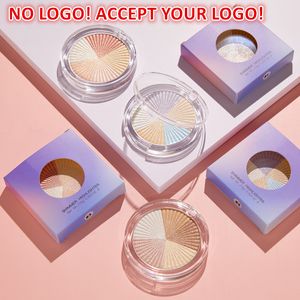 Sans marque! Shimmer Highlighters Powder Glitter Palette Shadow Facial Bronzer High Gloss Illuminator Glow Face Contour Cosmetics