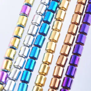 Geen magnetische materialen Hematietkolom Losse kralen Spacer 4x5mm voor ketting hanger armbanden sieraden maken handwerk BL312