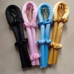 Sin fiestas Favor Curlers de calor 2 PPC Satin Scrunchie Varilla de rizado sin calor para cabello largo Roderos mágicos AU28 AU28 MENOS