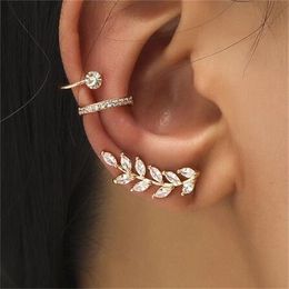 NO Piercing Crystal Rhinestone Ear Cuff Wrap Stud Clip Pendientes para mujer Chica Joyería de moda