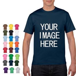 No Prix Coton Colaire à manches courtes Colore Oneck Tshirt Tops Tee personnalisé Imprimez votre propre design imprimé Unisexe Tshirt 220613