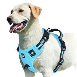 No Pull Dog Harness Ajustable Chaleco de mascotas suaves con mango de control fácil 240506