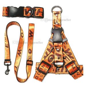 No Pull Dog Harness Designer Colliers de chien Laisses Set Lettre Motif Chats Harnais Laisse Ceinture de sécurité pour petits chiens de taille moyenne C2806