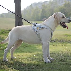 Harnais pour chien de service sans traction, harnais de gilet réfléchissant pour chien avec poignée, harnais pour animal de compagnie respirant réglable pour la marche des chiens