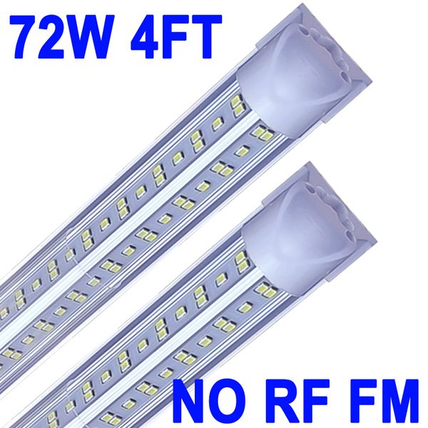 NO-RF RM Lot de 25 lampes LED T8 pour magasin, 1,2 m, 72 W, 6 500 K, lumière du jour, blanc, connectable, tube intégré, lumières LED pour garage, atelier, établi crestech