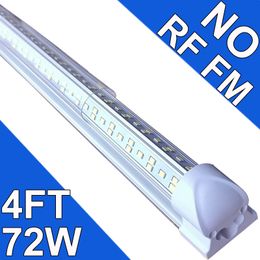 NO-RF RM Luminaire d'atelier LED de 1,2 m, éclairage de garage de 1,2 m, 72 W, 48', tube LED intégré T8 de 10,2 cm, ampoules LED connectables pour garage, écoles Plug and Play, montage en surface USA USA Stock