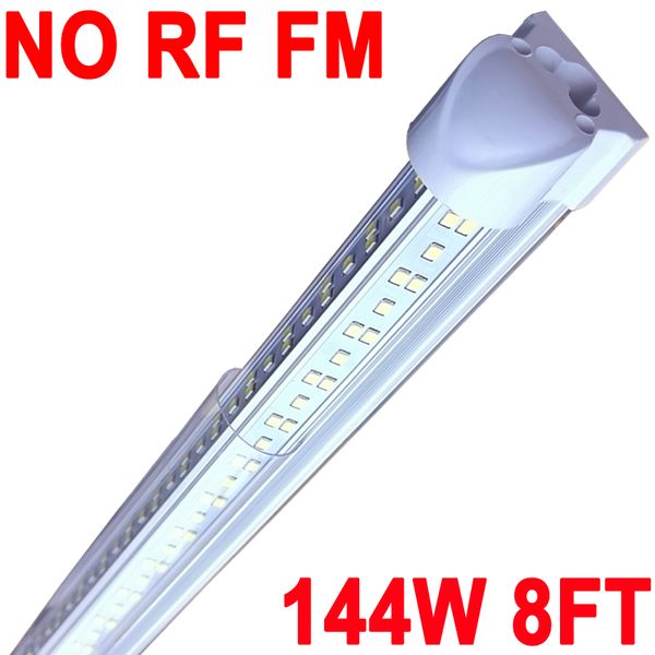 NO-RF RM Lampe d'atelier LED T8 144 W en forme de V 6 500 K Blanc froid T10 T12 avec couvercle transparent Plug and Play pour garage, tube LED T8 pour établis, armoire Crestech