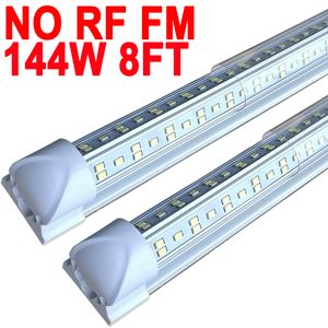 NO-RF RM LED T8 Luminaire simple intégré, 8 pieds 144 000 lm, 6 500 K, 144 W, éclairage de magasin, plafonnier et éclairage sous armoire, garage électrique filaire crestech