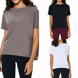 No see a través de la camiseta de Yogatops Color sólido para mujeres