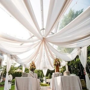 Sin soporte) 1pcs 10 metros) 150 cm de ancho) Venta al por mayor Cortinas de techo Boda Arco Drapeado Tela Fiesta Escenario Decoración Telones de fondo para boda