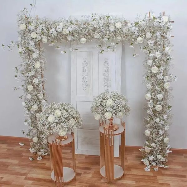 Sin soporte) decoración Boda Baby Breath Flower Corredor artificial Babybreath Flower Arch Gypsophila Flower Runner imake603