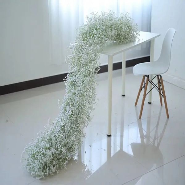 Sin soporte) decoración Blanco Real Touch Gypsophila Baby Breath Arreglo de fila de flores artificiales Mesa de boda Centros de mesa Bola floral Exhibición de ventana imake600