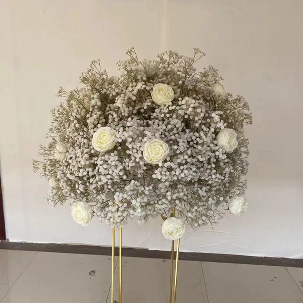 Sin soporte) Venta al por mayor de China arreglo de flores decorativas bola de flores artificiales para flores de boda decoración de mesa imake597