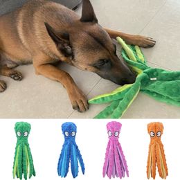 Geen Gevulde Pluche Hond Piepende Speelgoed Ring Papier Huisdier Kauwen Speelgoed voor Medium Grote Honden Tanden Schoonmaken Puppy mascotas levert Octopus