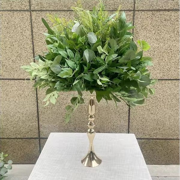 Pas de support) Boule de fleur de 60 cm de diamètre Arrangement de centres de table de mariage Boule de fleur artificielle pour pièce maîtresse de candélabre de mariage fantaisie en or haut