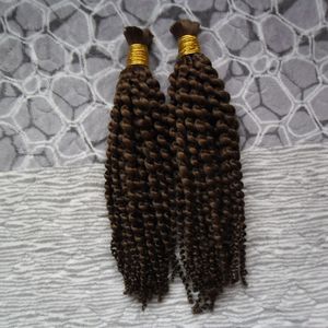 Pas de trame cheveux humains tressage en vrac 2 pièces humain pour tressage sans attachement tressage cheveux en vrac Bundle 200G mongol lâche cheveux bouclés en vrac