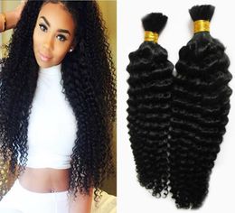 Pas de trame de cheveux en vrac pour le tressage de couleurs naturelles cheveux en vrac pour le tressage 200g tressage bouclé les cheveux humains pas de trame 2pcs4034475