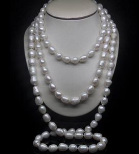 Collier de perles blanches naturelles des mers du sud, Noble, 10-11mm, 52 pouces, fermoir en or 14 carats