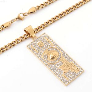 Nobel en elegant 18 K gouden ketting ketting op maat gegraveerde moissaniet diamant hiphop sieraden