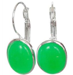 Edele dama hecho a mano de plata 925 groene jade Natuurlijke colgantes pendientes 1 110quot5175932