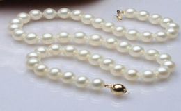 Grande broche en or véritable de 17 pouces pour femmes, cadeau Noble, collier de perles de culture blanches de 910mm, style Noble naturel, fine9062442