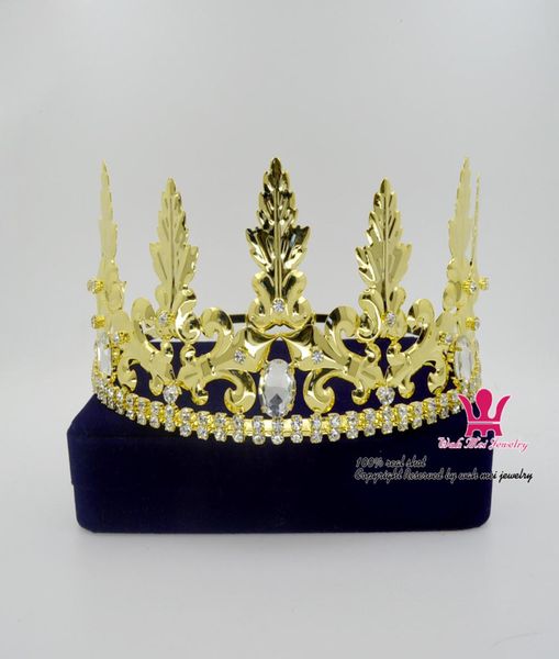 Noble King Queen Crown Imperial Medieval Tiara Bandband Pageant Pageant Party Costume for Men Or Women Accessoires de cheveux Cosplay accessoires 00044570187