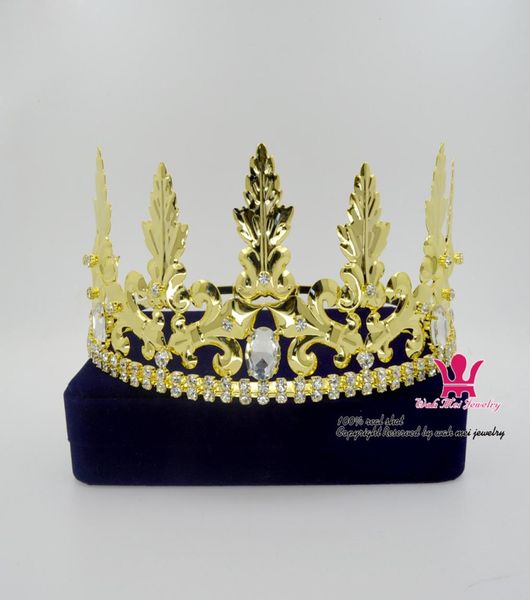 Noble King Queen Crown Imperial Medieval Tiara Bandband Pageant Pageant Party Costume for Men Or Women Accessoires de cheveux Cosplay Accesss 00045623447